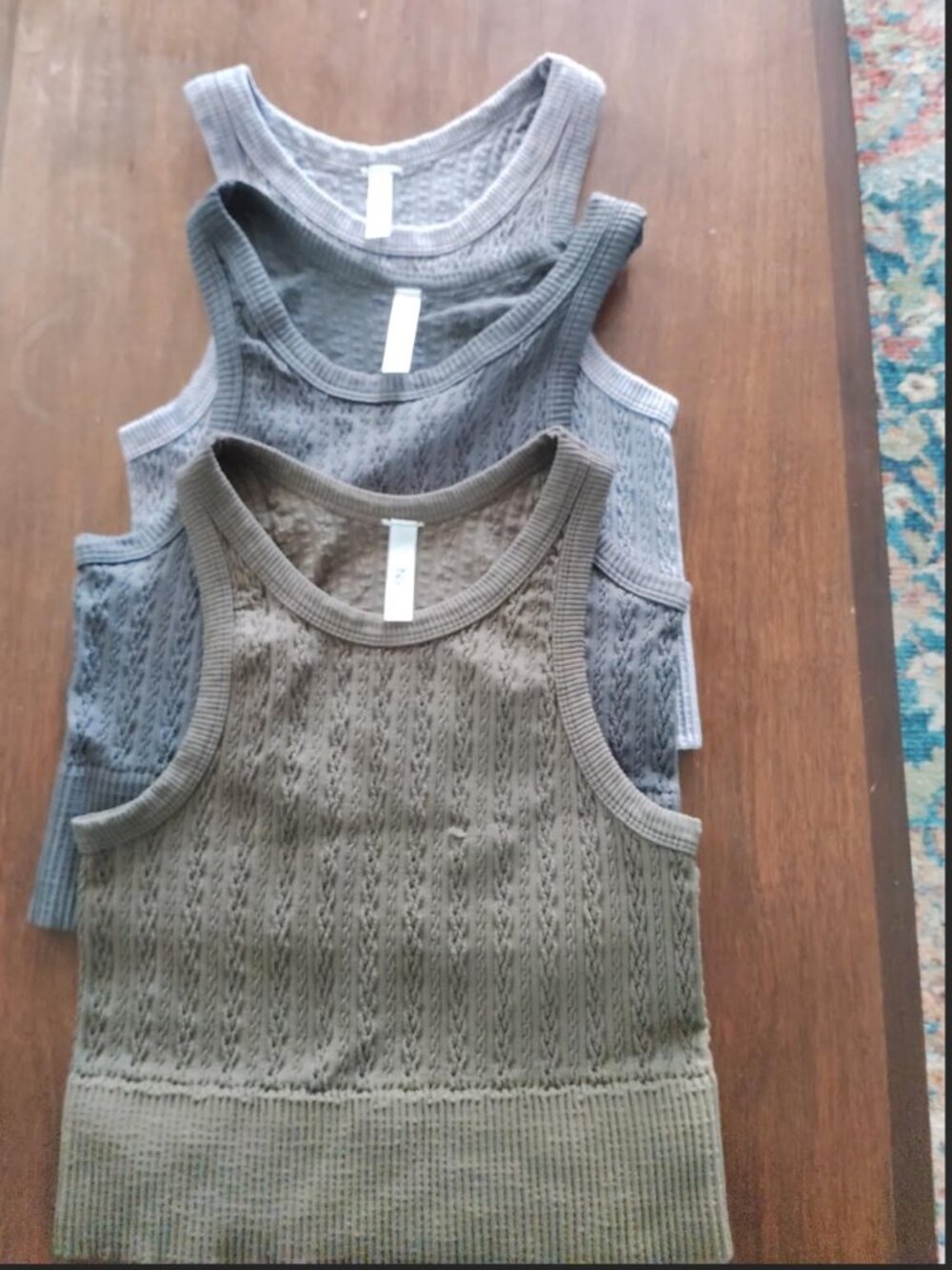3-Pack Bundle Nikibiki Seamless Cable Knit Crop Tanks One Size NWOT